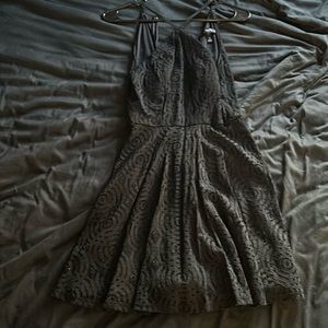 SPEECHLESS Halter-Top Lace Little Black Dress